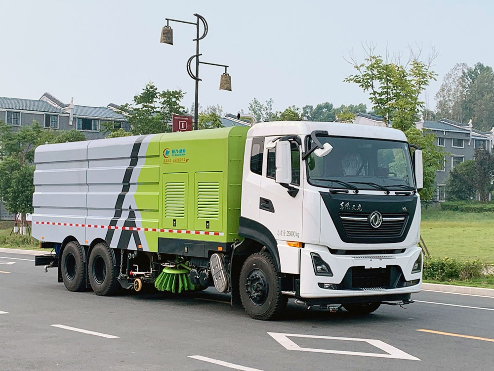 國六東風天龍后雙橋洗掃車22方